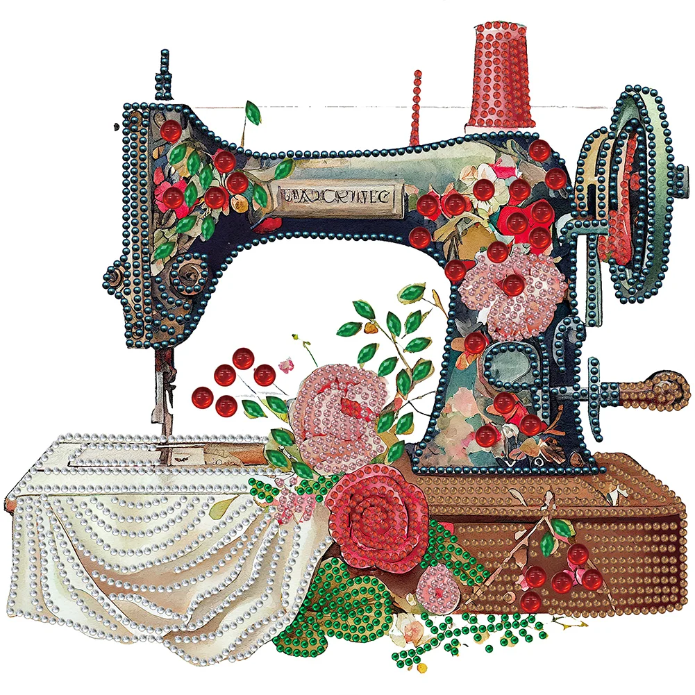 Diamond Painting - Partial Special Shaped Drill - Sewing Machine(30*30cm)