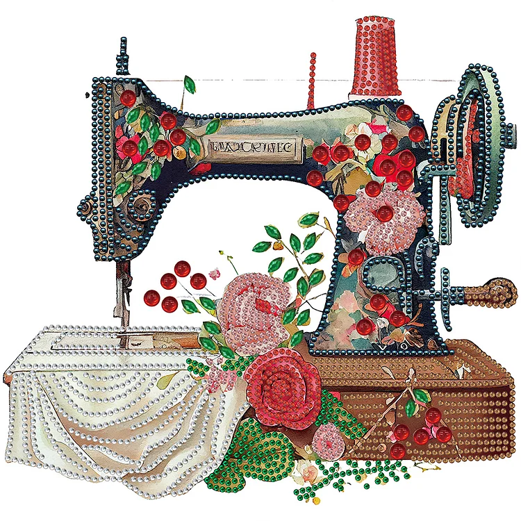 Partial Special-Shaped Diamond Painting - Vintage Sewing Machine 30*30CM