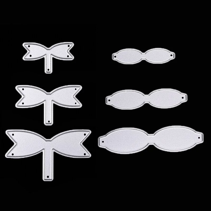 6Pcs/ Set Bowknot Bows Metal Cutting Dies Stencils Ribbon DIY Scrapbooking Die Cuts Greeting Card Decor Embossing Folder Cut