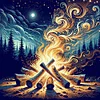 Diamond Painting -DIY Round Dril Forest Picnic Campfire