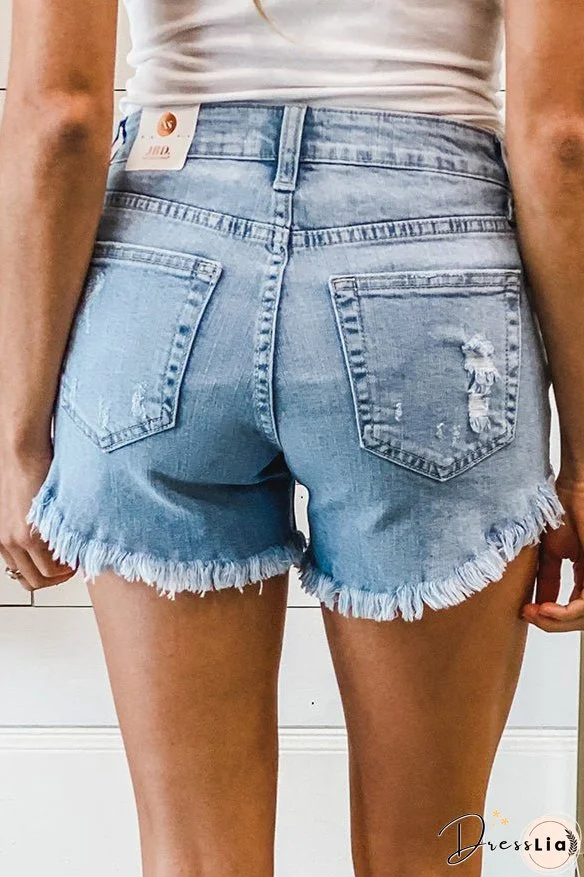 Chic Ripped Denim Shorts