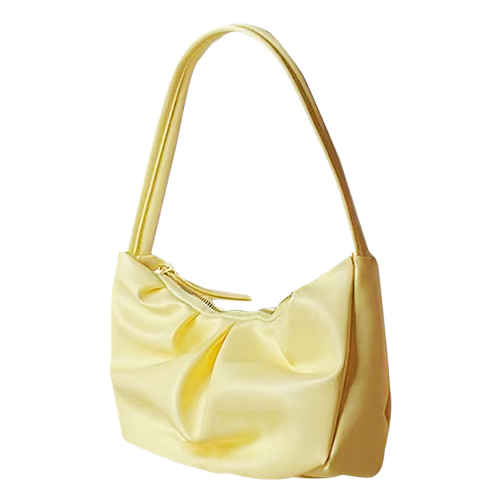 

Women Underarm Handbags Pleated Soft PU Leather Totes Shoulder Bag, Yellow, 501 Original