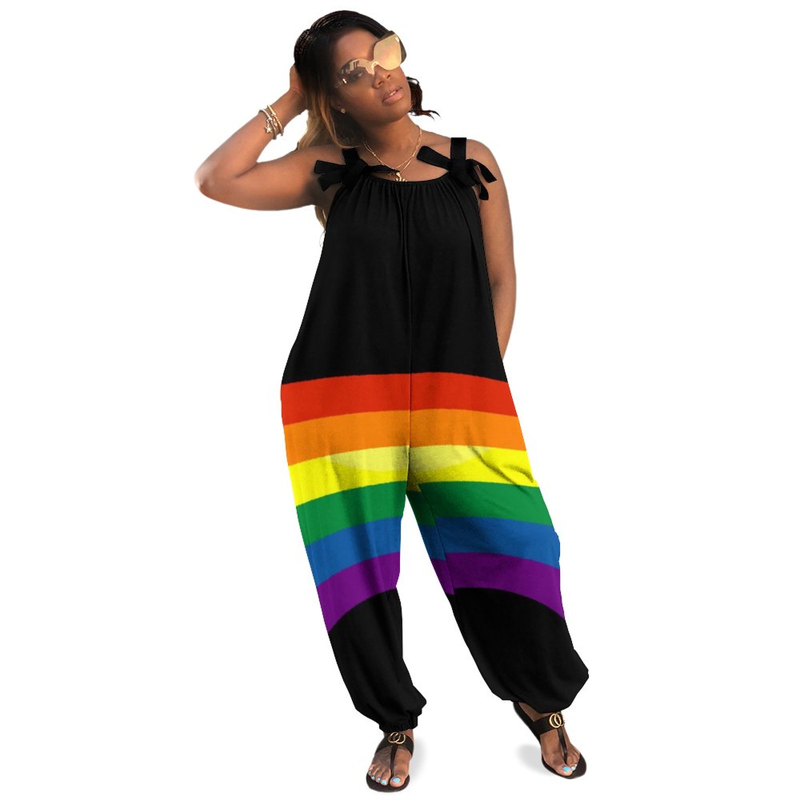 St Patricks Day Kiss Me Im Irish Rainbow Boho Vintage Loose Overall Corset Jumpsuit Without Top