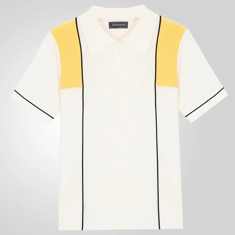 Uveng Uveng Men's Spring And Summer New Colling Color Knit Dress Short Sleeve Business And Leisure Polo Shirt Men's SY0082