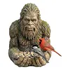 Bird Feeding Sculpture with Hidden Hang Hole Ancient Tree Bird Feeder Resin Birds Feeding Station Ornament for Patio/Backyard/Balcony