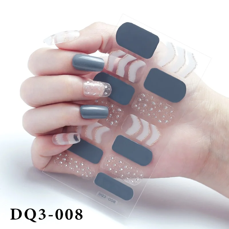 Churchf Nail Stickers Fashion Design Nail Polish Stickers Full Cover Nail Decorations for Manicure Self Adhesive Decals for Nails-Nail Inspo
