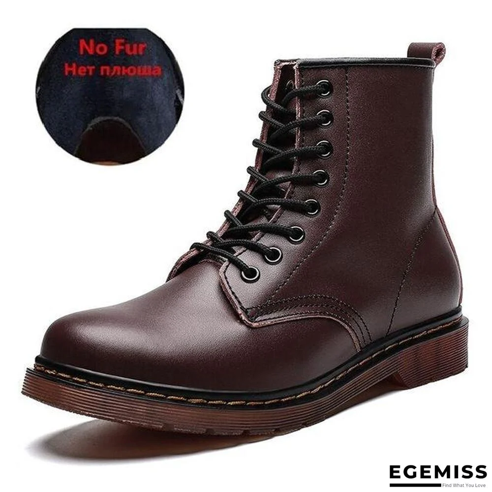 Men's Leather Ankle Boots Fashion Motorcycle Outdoor Working Shoes Autumn Winter Boots | EGEMISS