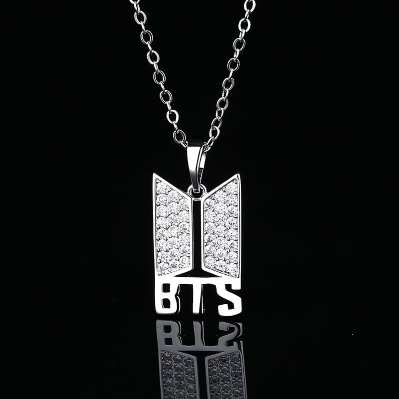 Gold-plated BTS Logo And Name Necklace Rose Gold Silver