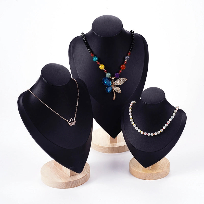 1 Piece PU Wood Minimalist Solid Color Jewelry Display Bust