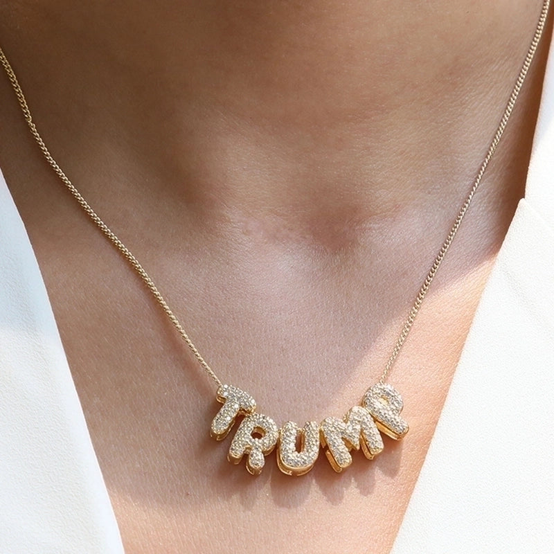 1 Piece Copper Zircon Letter Jewelry Accessories Pendant Chain