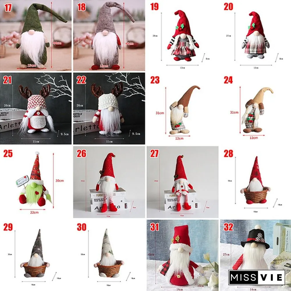 34Styles Elf Doll Ornaments Faceless Plush Doll Rudolph Gnomes Dwarf Santa Claus Swedish Tomte Dwarf