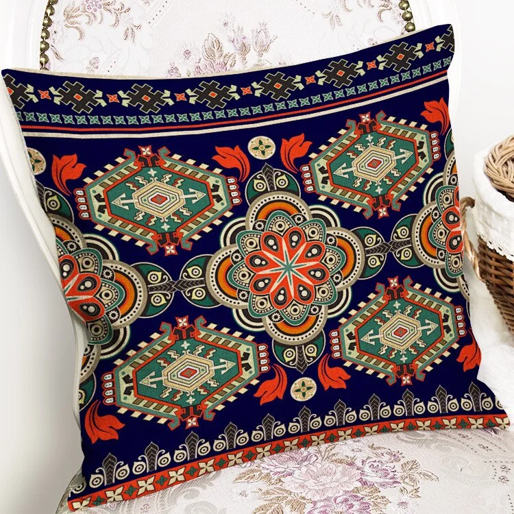 Boho Cushion Cover VillageTextil Plaid Stripes Throw Pillow 45Cmx45Cm Square Sofa And Chair Custom Printing Pillow Cover Cushion