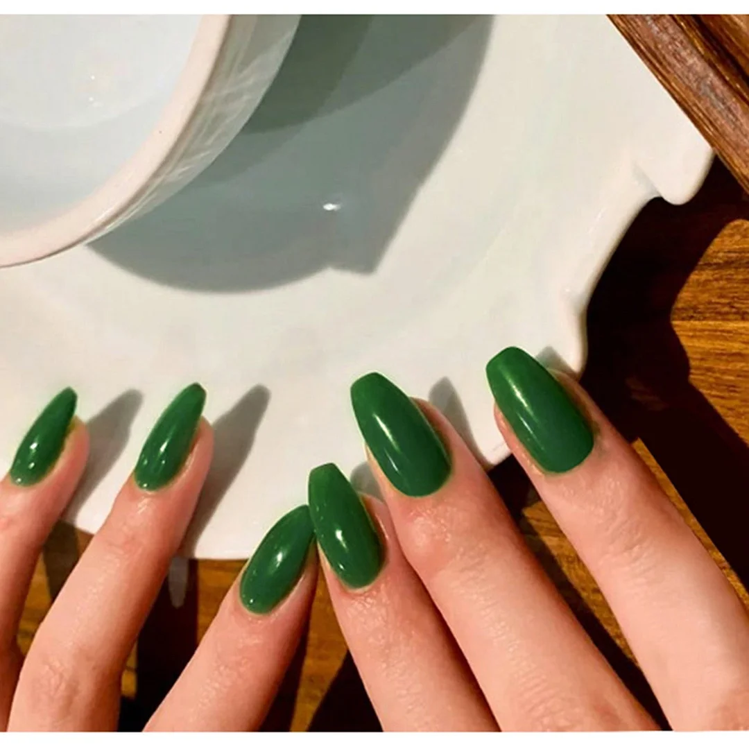 24Pcs Detachable French False Nails Ballerina Wearable Artificial Stiletto Fake Nails DIY Press Glue Full Cover Coffin Nail Tips