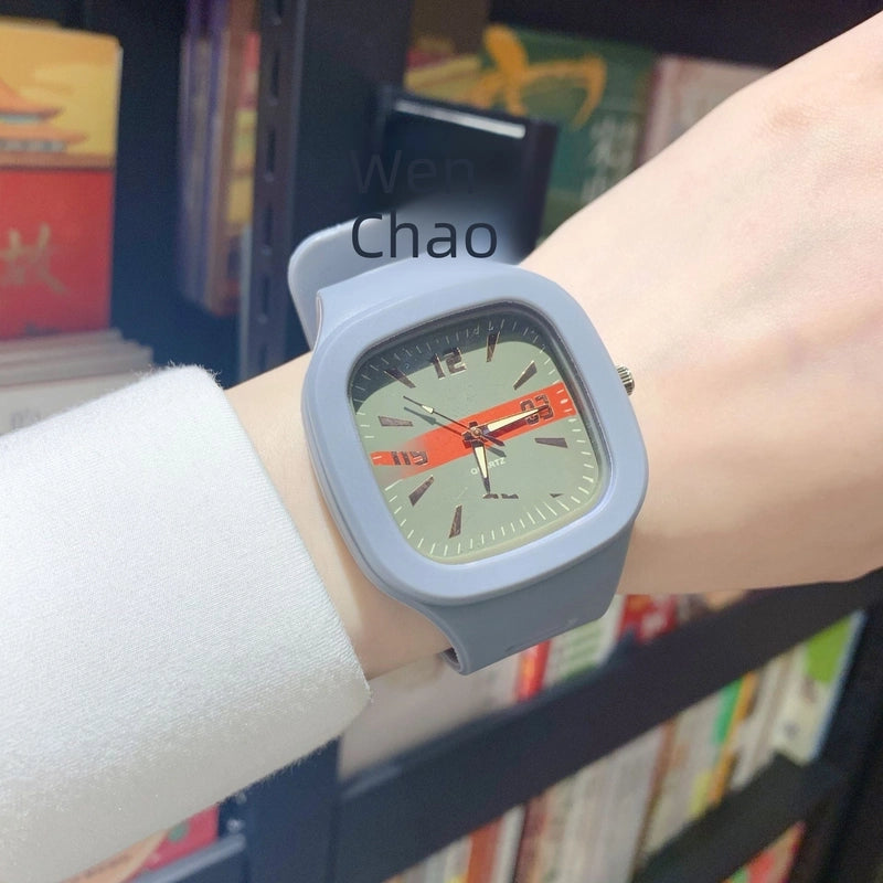 Square Watch Men’s And Women’s Internet Celebrity Junior High School Students Fashion Fashion Small Zhong Mori Retro Couple Sports Quartz Watch