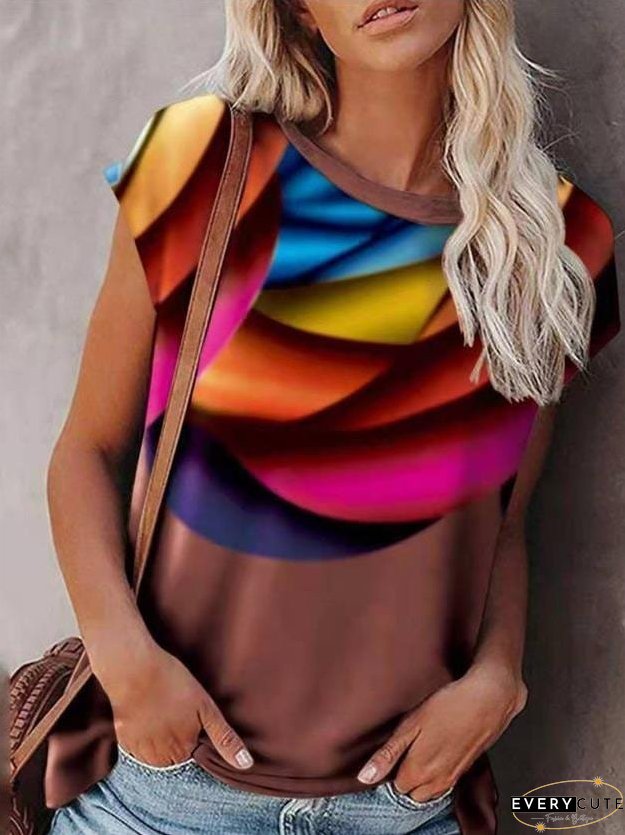 Gradient Print Bat Sleeve T-shirt