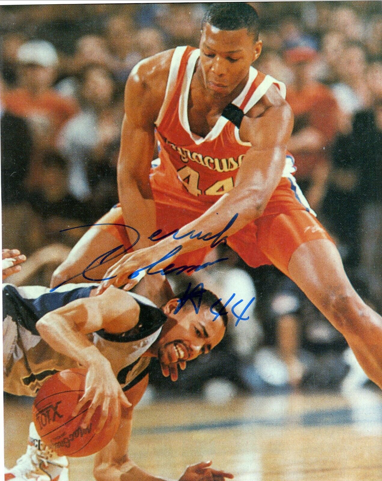 Derrick Coleman Syracuse Orange 76ers Signed Autographed 8x10 Glossy Photo Poster painting COA