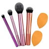 Makeup Brushes Set Cheek Color Brush Soft 4 Brush & 2 Sponges Puff Makeup Tools