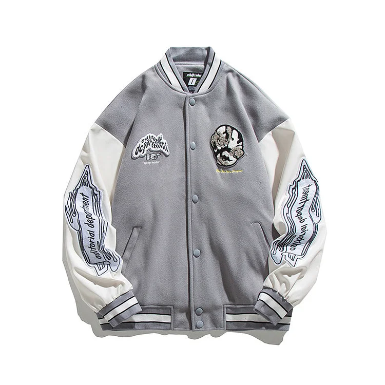 Letterman Jacket Outfit Senior Jackets Varsity Baseball Coat Men and Women Street Loose Jacket