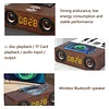 Wireless Charging Wooden Retro Alarm Clock Bluetooth Speaker Wireless Charging 10W Mobile Phone Computer Audio