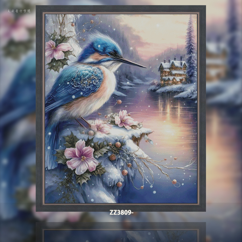 [ZZ3809-Blue Feather River] Painting Fairy Cross Stitch