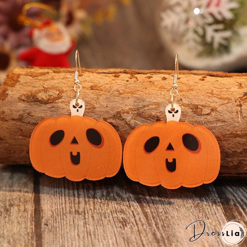 Acrylic Alloy Pumpkin Shape Earrings