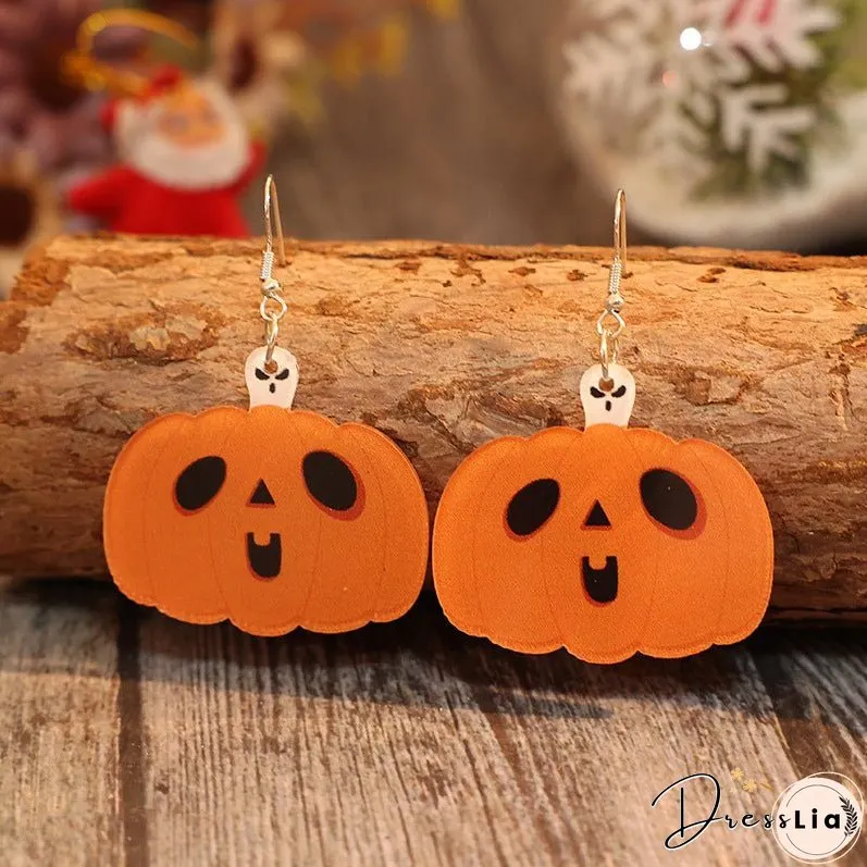Acrylic Alloy Pumpkin Shape Earrings