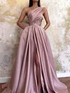 Sexy Asymmetric Style Split-Front Evening Maxi Dreese
