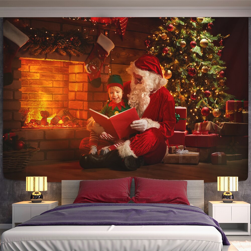 

Wall Tapestry - Christmas Fireplace And Snow-150*130cm, 501 Original