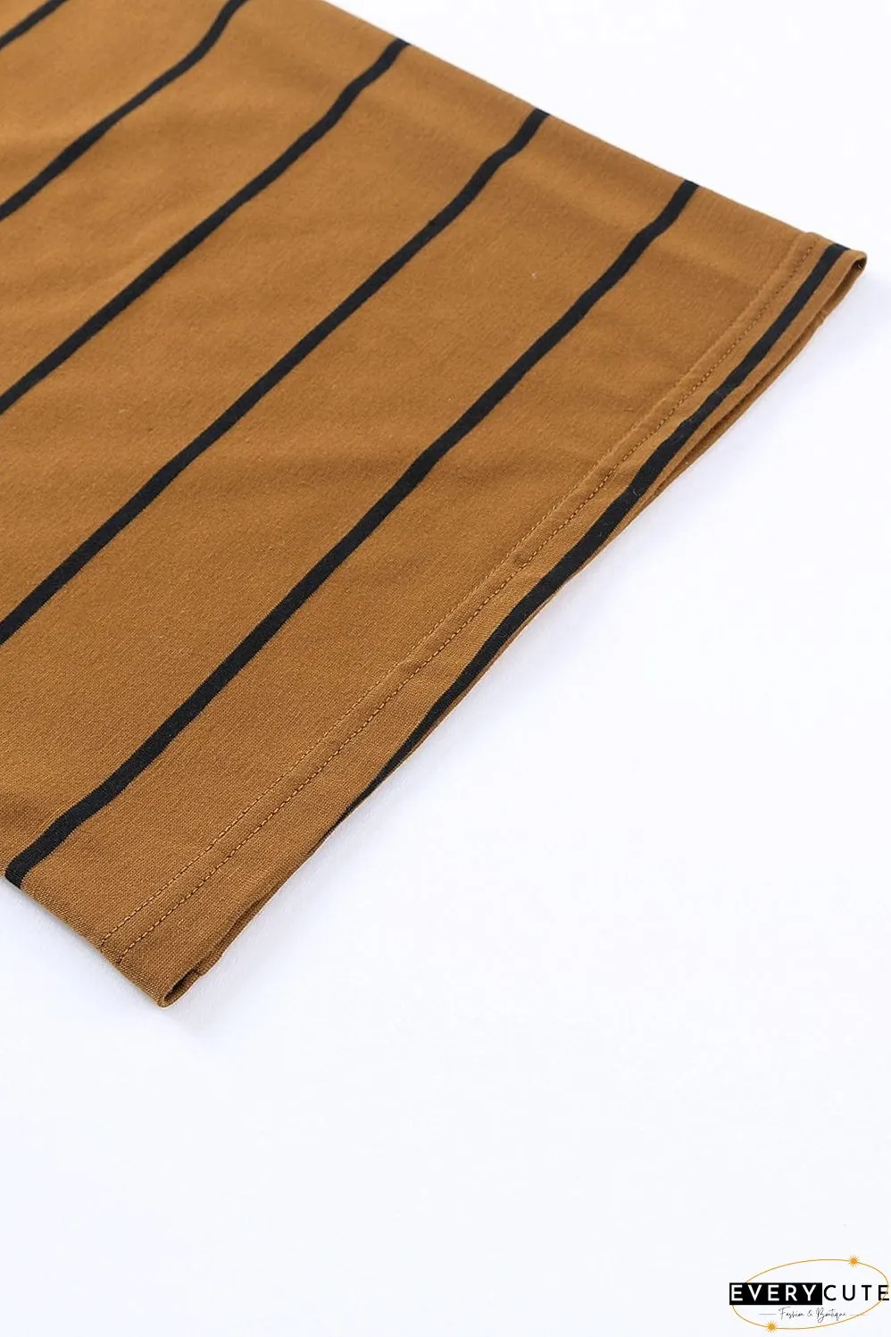 Chic Rust Striped Sleeveless Jumpsuit with Wide Legs