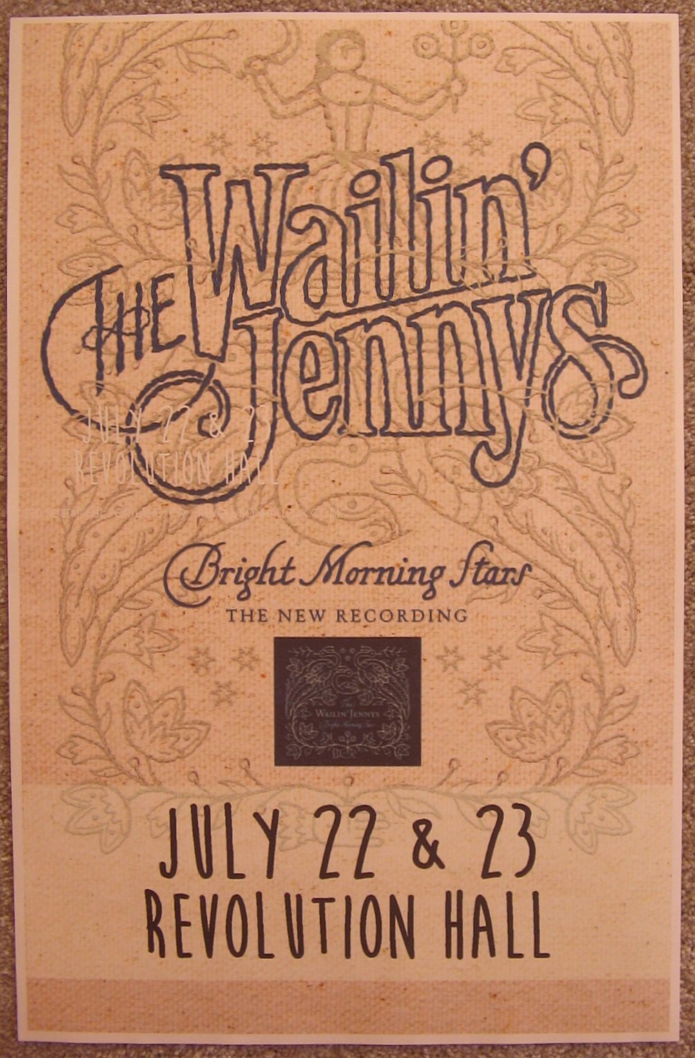 WAILIN' JENNYS 2016 Gig POSTER Portland Oregon Concert Bright Morning Stars