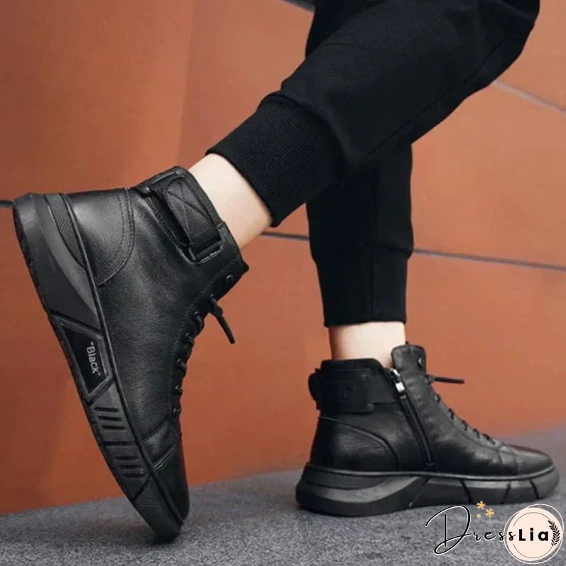 Javon | Black Leather Boots