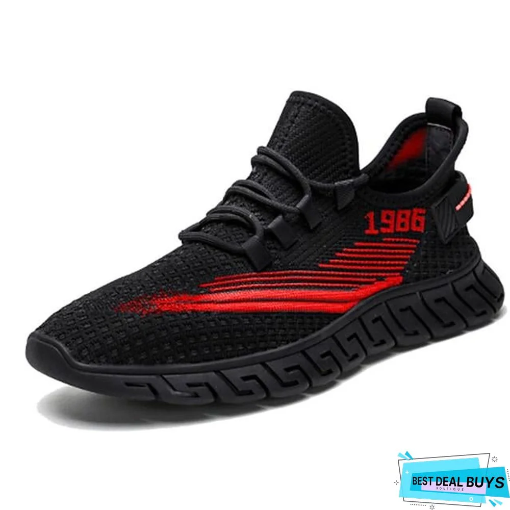 Men's Summer / Fall Sporty / Casual Daily Outdoor Trainers / Athletic Shoes Running Shoes / Basketball Shoes Volant Breathable Non-Slipping Wear Proof Black / Red / Black / Beige