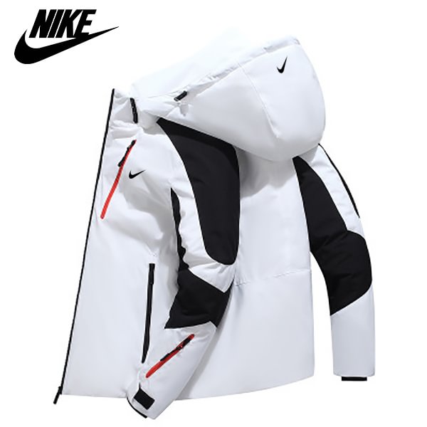 Męska puchowa, czarno-biała kurtka do biegania NIKE