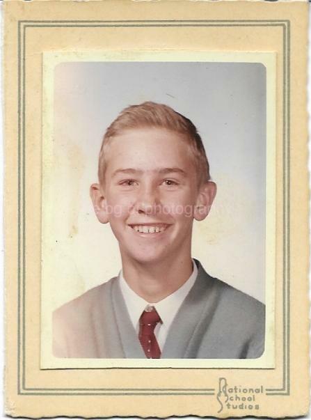 School Boy FOUND Photo Poster painting ColorOriginal Portrait VINTAGE 01 28 B