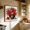 Wheat Poppy Pot Full 18CT 2 Strands DIY Stamped Cross Stitch Kits for Beginners Adults Home Wall Decor Cross Stitch Art and Crafts Kits 25x25cm tapestrymarket
