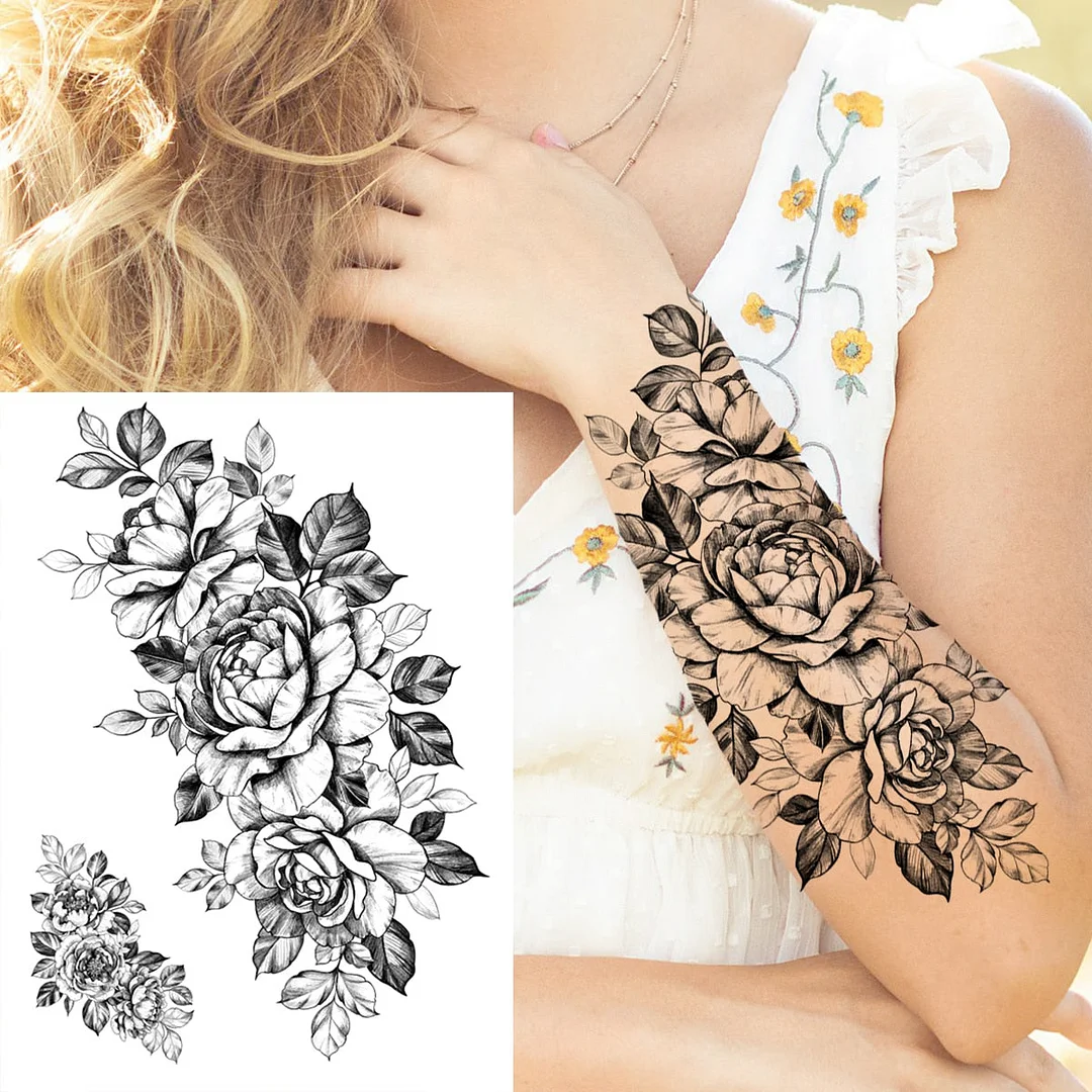 Watercolor Lavender Reed Morning Glory Flower Tattoos Temporary Women Sexy Custom Tattoo Stickers Flash Fake Girls Tato Ankle