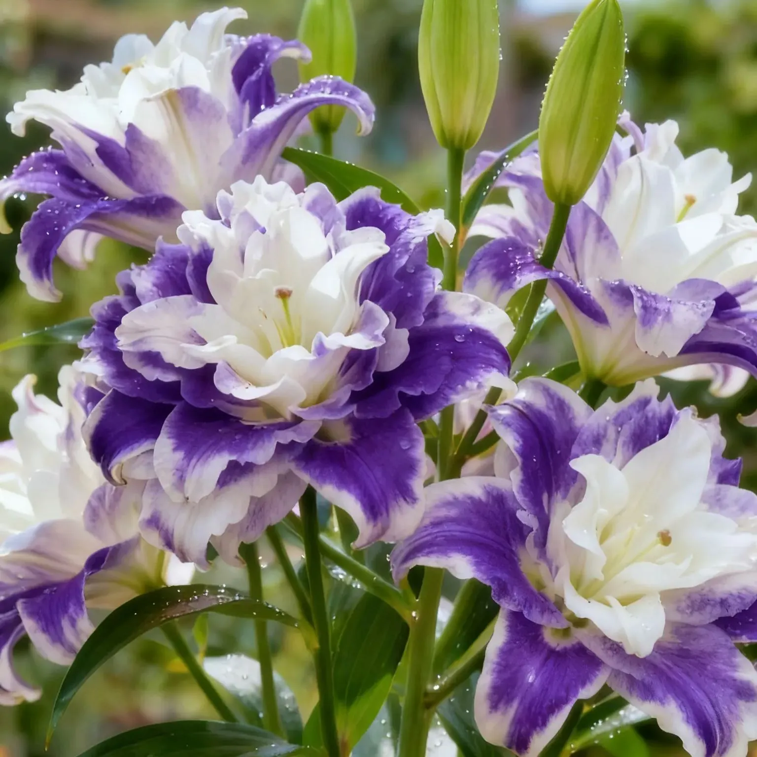 Double-petaled bicolor fragrant lily Bulbs—Fresh and Sweet