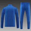2024/2025 Italy Long Zipped Jacket Training Suit Blue Football Shirt 1:1 Thai Quality Set