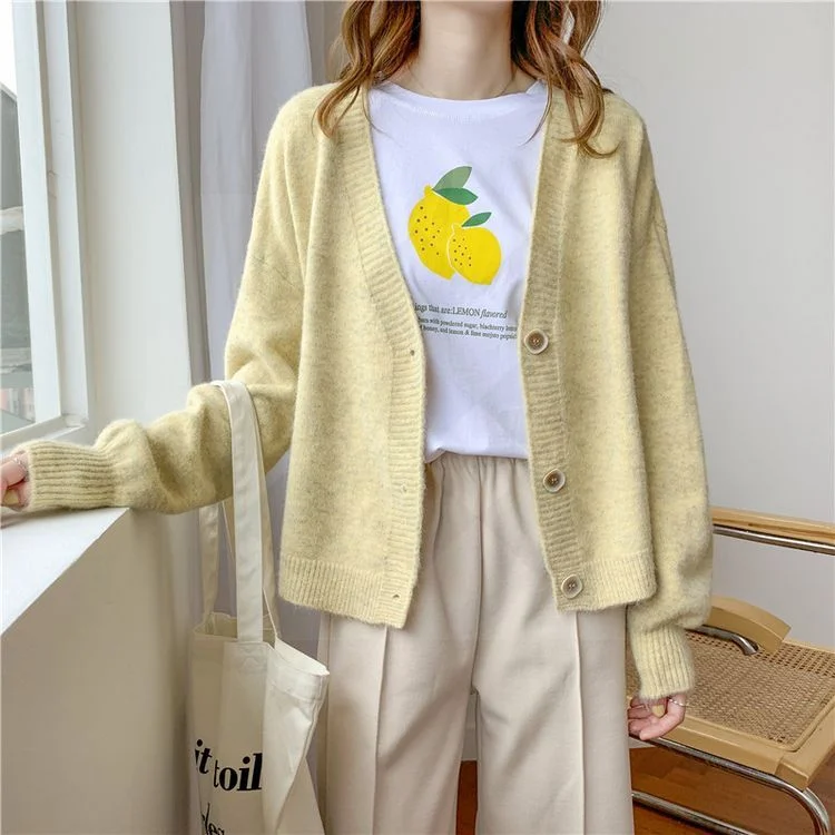 H.SA 2021 Women Sweater Cardigan Winter Solid Cashmere Top Casual Cardigans Chic Korean Fashion Winter Knit Jacket sueters mujer