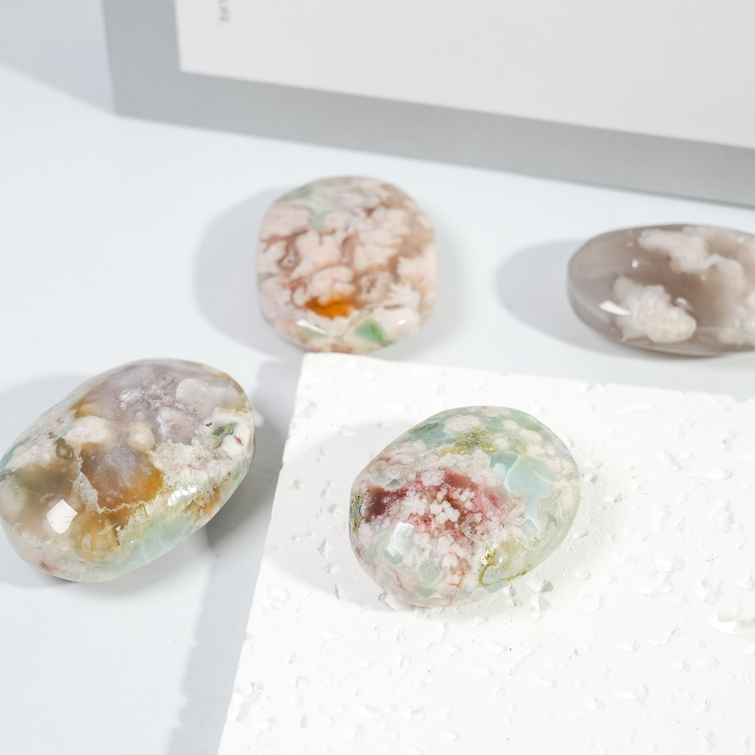 Green Flower Agate Palmstone