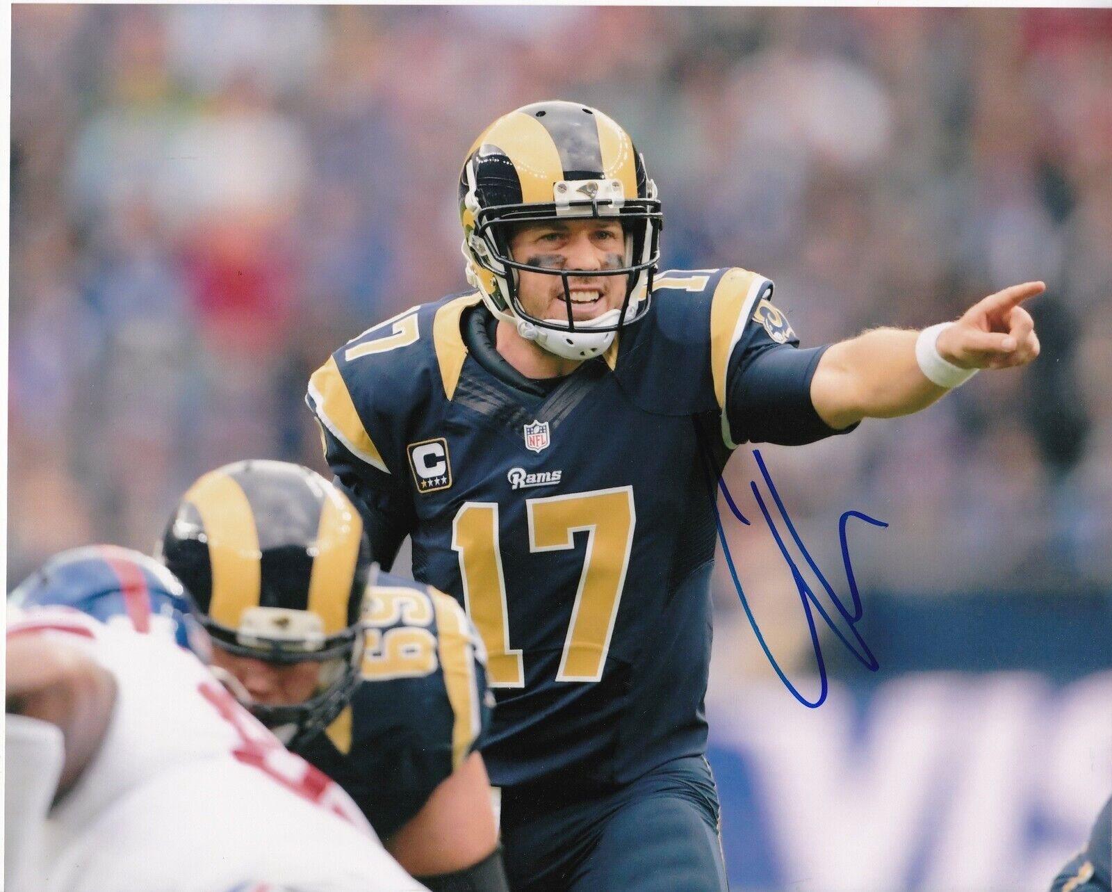 CASE KEENUM LOS ANGELES RAMS ACTION SIGNED 8x10