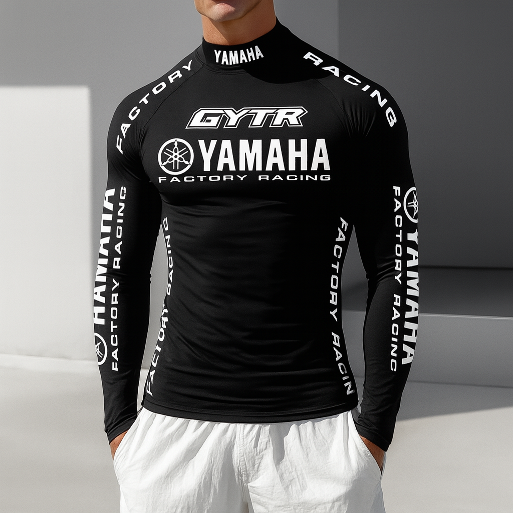 Unisex Slim Fit Long Sleeve Casual Racing Print T-Shirt / TECHWEAR CLUB / Techwear