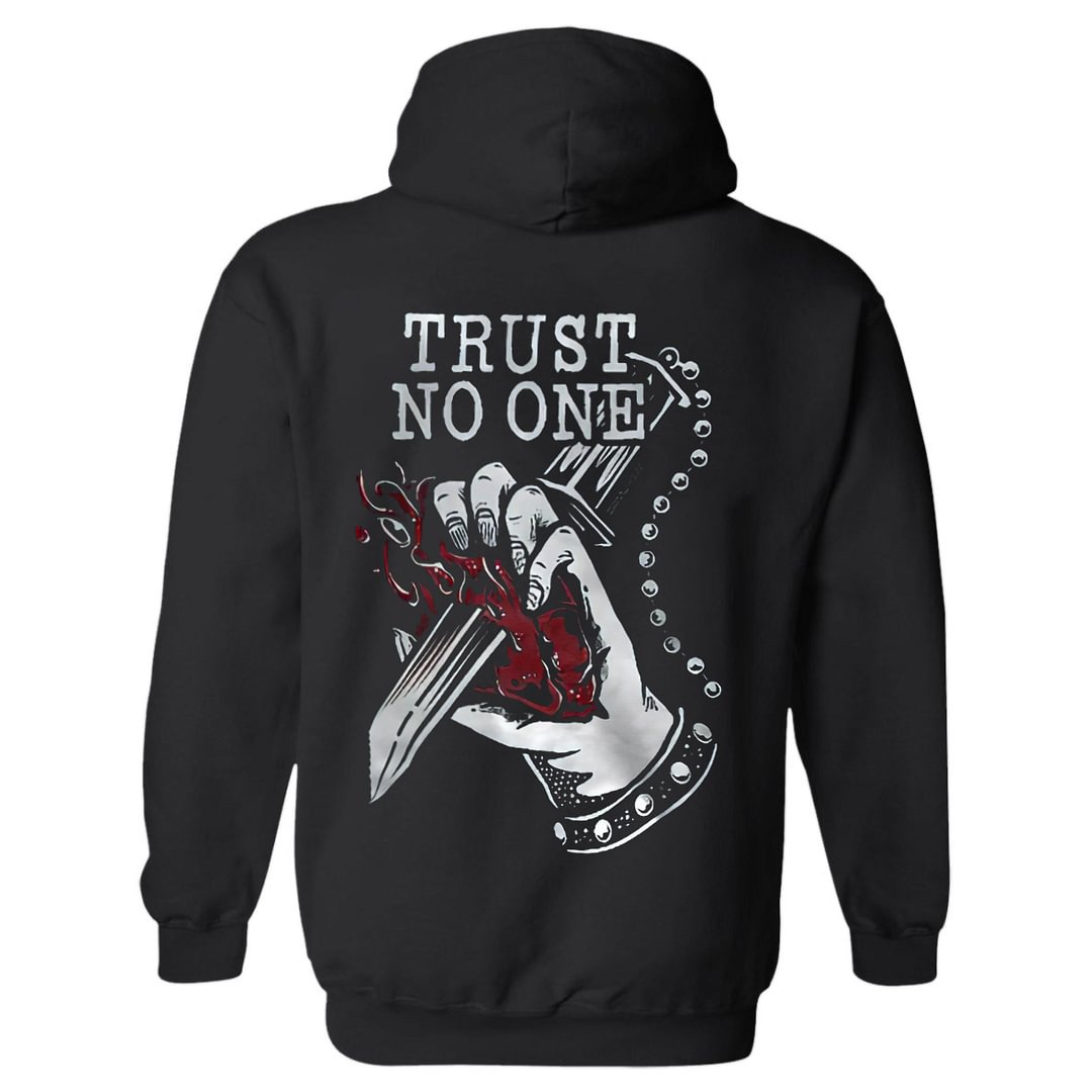 Trust No One Printed Men's Hoodie - Krazyskull