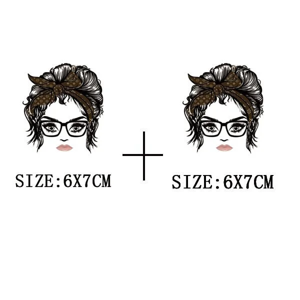 Fashion Girl Glitter Thermal Sticker DIY Washable Iron On Transfer For Clothing Beautiful Lady Patches On Clothes Applique Decor