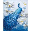 Blue Peacock  | Full Round Diamond Painting Kits