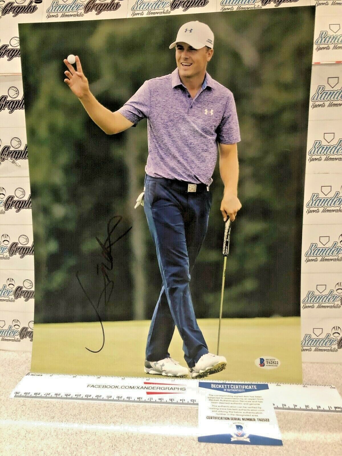 JORDAN SPIETH GOLF SIGNED AUTOGRAPHED 11X14 Photo Poster paintingGRAPH-BECKETT BAS COA MASTERS