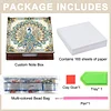 Wooden DIY Peacock Diamond Painting Kit Note Box with 160 Papers for Office Desk