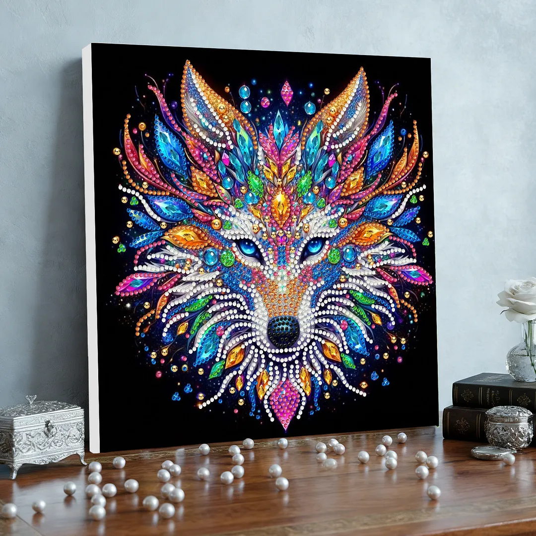 DIY Special Shape Drill Pearl Gem Diamond Art Painting Kit with Frame 9.84x9.84in Art Craft Pearl Diamond Painting for Adults Beginners Home Decor (BK41)