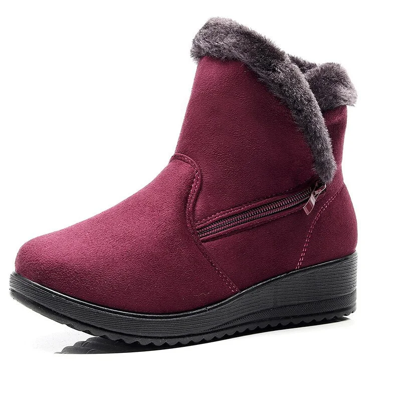 Women Ankle Boots Women Winter Shoes Female Fashion Wedge Women Shoes Snow Boots Warm Fur Female Winter Boots 2019 Botas Mujer