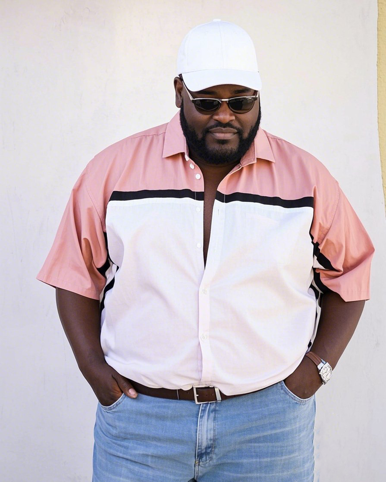 Fashion Colorblock Top Shirt For Big People